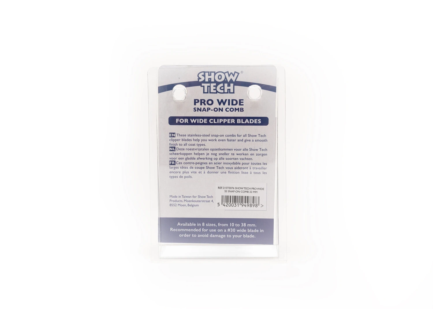 Show Tech Pro Wide SS Snap On Comb 22mm - Snap On Comb - Image 6