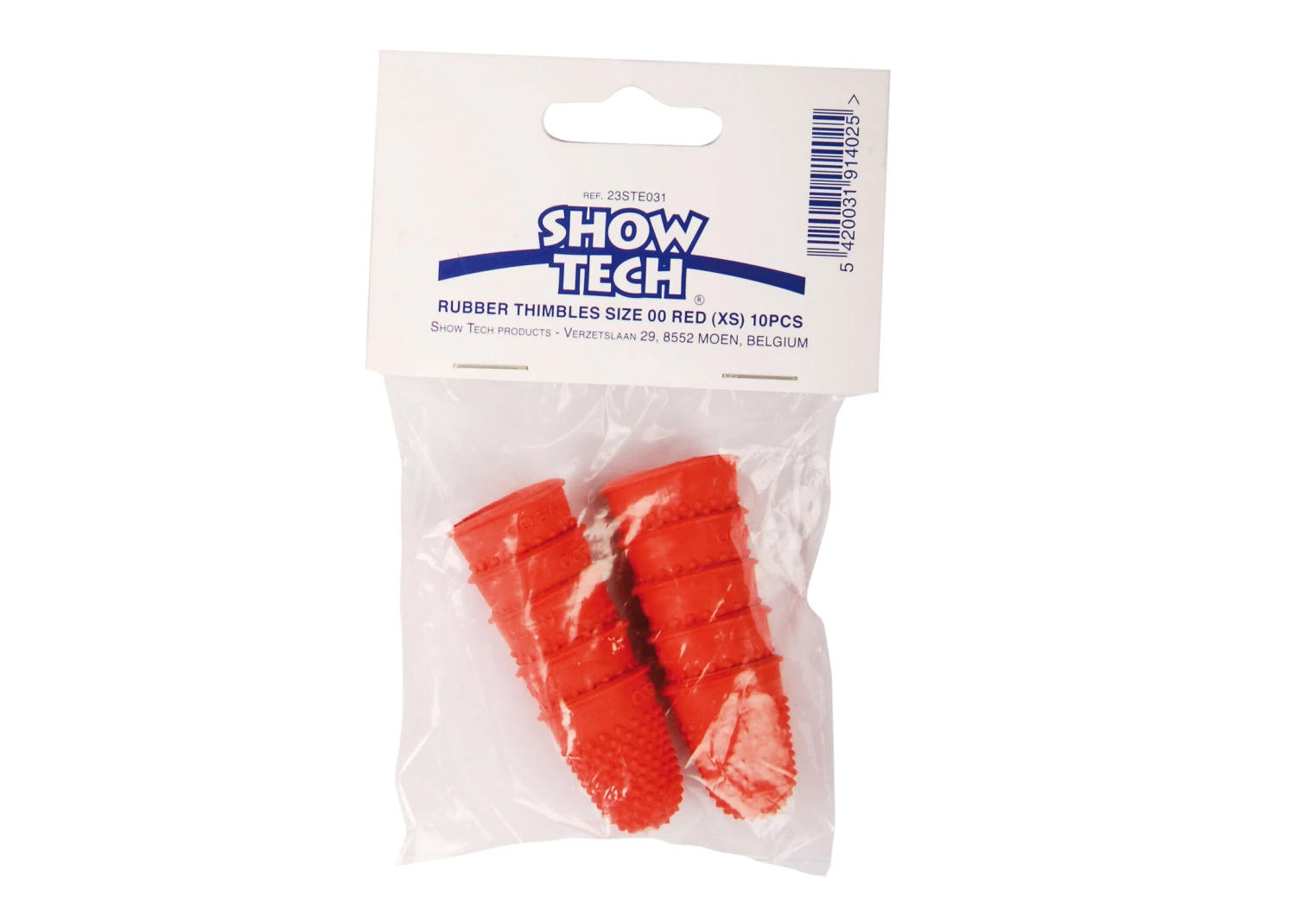 Show Tech Rubber Stripping Thimbles 10 Pcs 00 Red